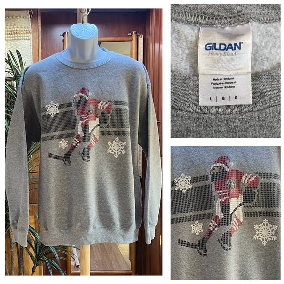 Vintage Vancouver Giants Hockey Sweatshirt L | WHL Novelty Xmas Santa Crewneck - Picture 7 of 7